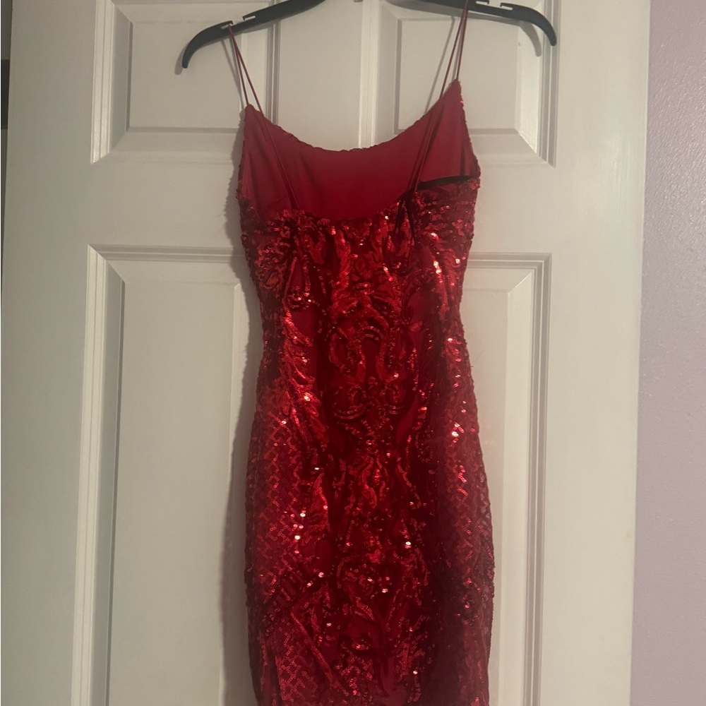 Elegant Red Sequin Dress